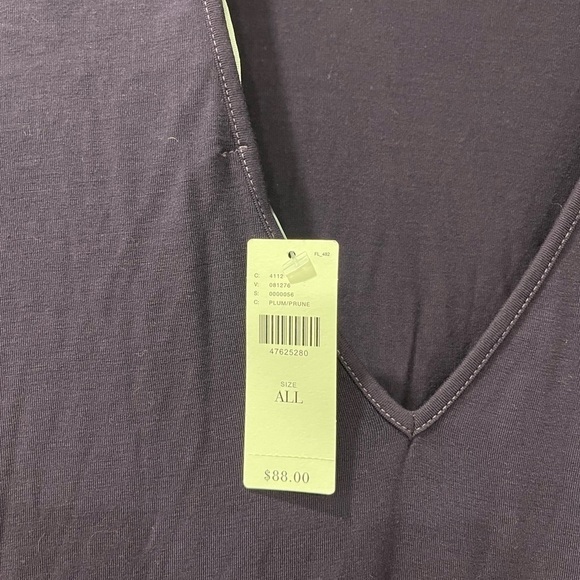 Anthropologie Michael Stars Mock Neck Top OS Plum Prune New - Picture 4 of 8